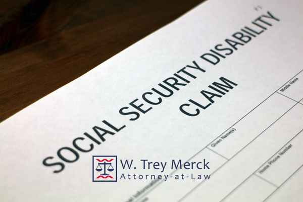a social security claim form on a desk